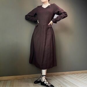 Chocolate Color linen dress